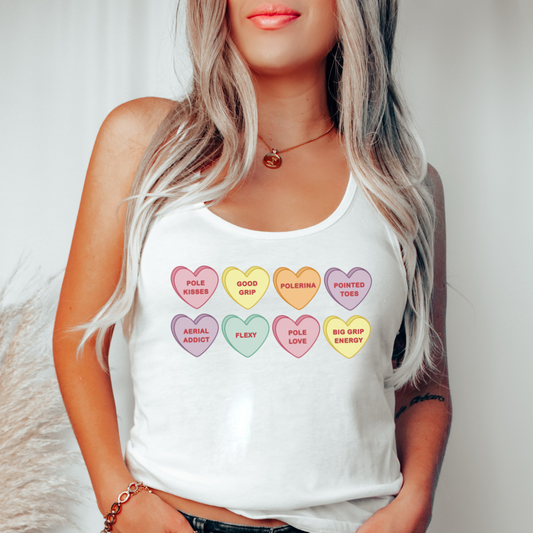 Candy Hearts Racerback Tank Top