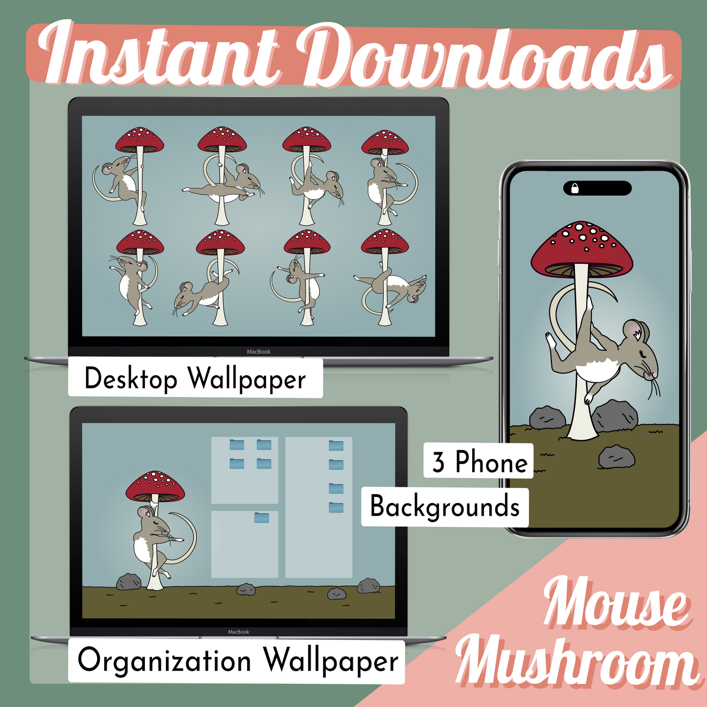 Mouse Mushroom Instant Download Pack