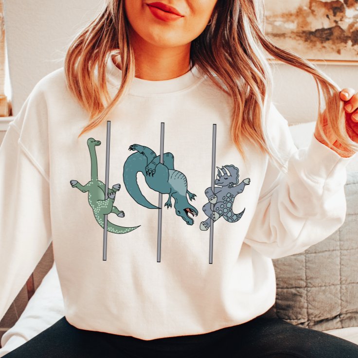 Pole Dancing Dinosaurs Sweatshirt