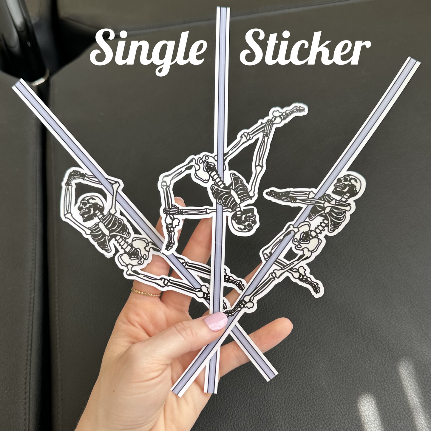 Skeleton Pole Dancing Single Sticker