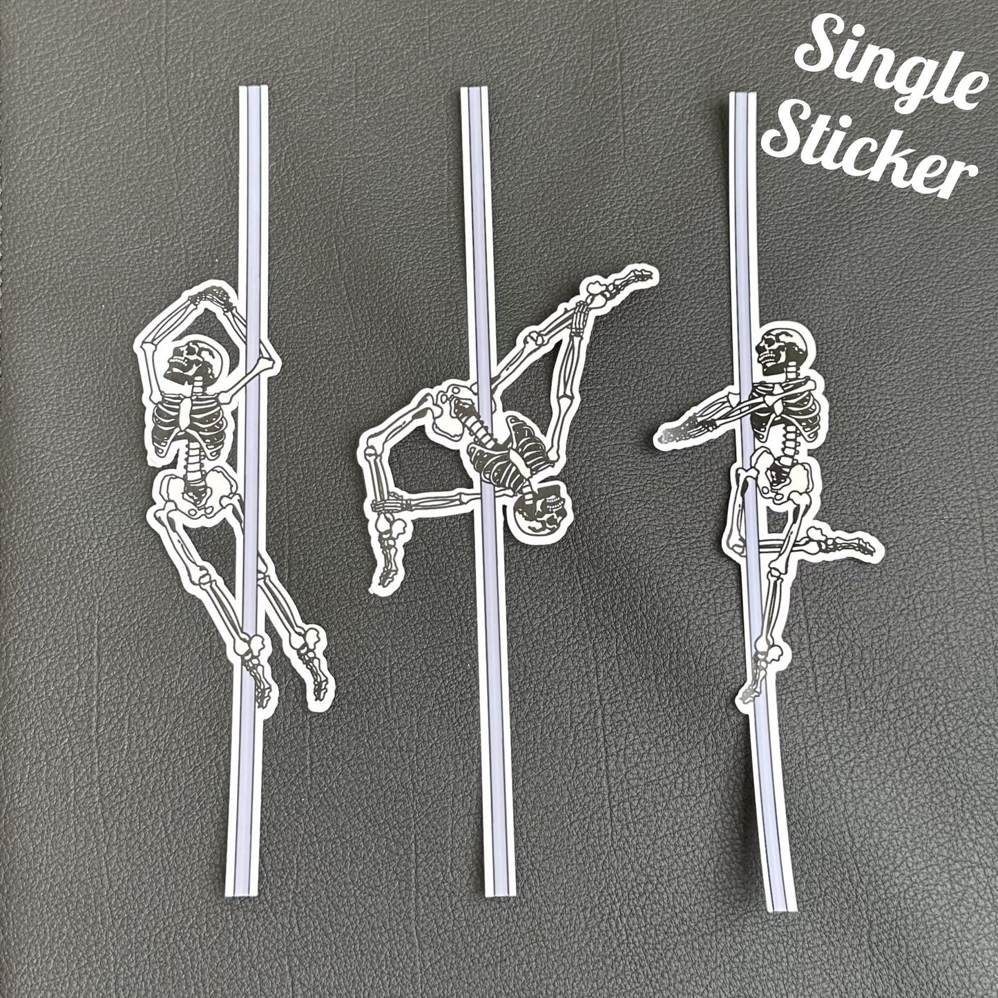 Skeleton Pole Dancing Single Sticker