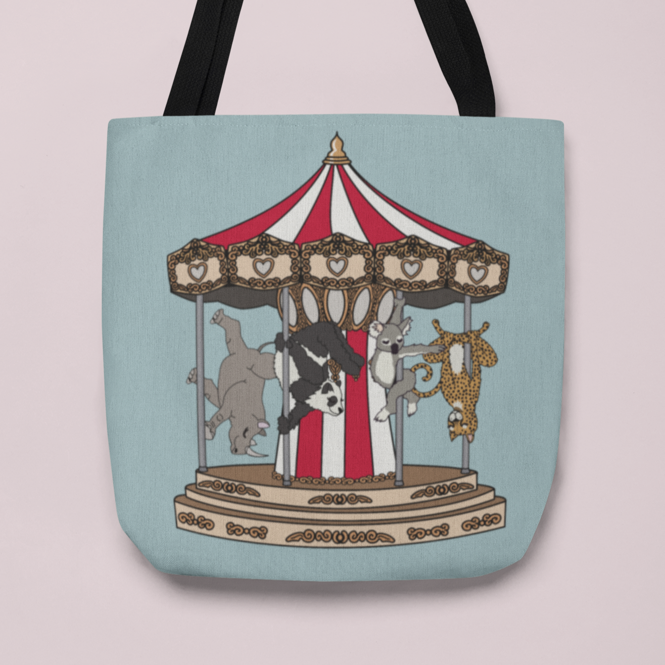 Pole Dancing Animals Carousel Tote Bag