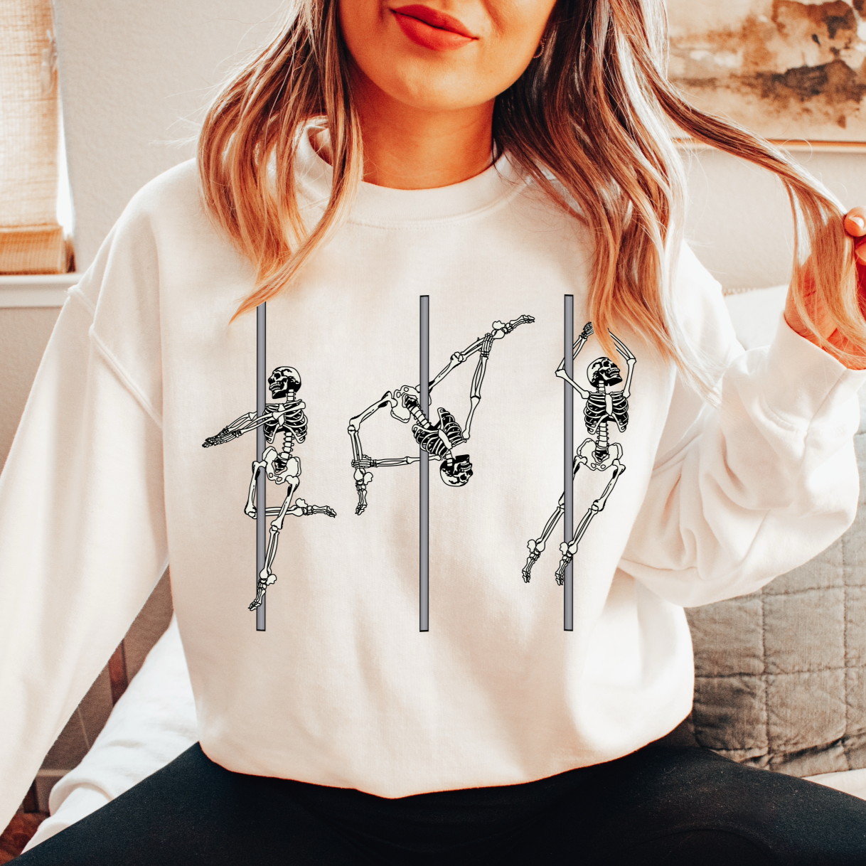 Skeleton Pole Dance Unisex Crewneck Sweatshirt