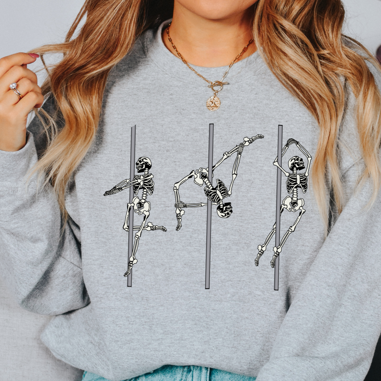 Skeleton Pole Dance Unisex Crewneck Sweatshirt